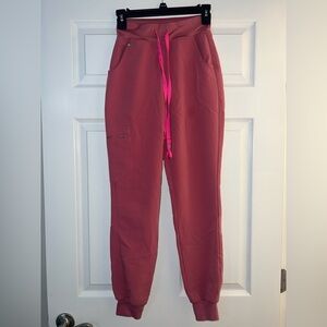 LIKE NEW FIGS Breast Cancer Awareness high waisted Zamora joggers XXS